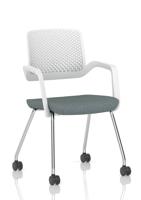 Cosmo Training Chair White Frame Bespoke Colour Seat Rivet Tensile