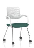 Cosmo Training Chair White Frame Bespoke Colour Seat Quest Kelp