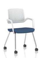 Cosmo Training Chair White Frame Bespoke Colour Seat Quest Limpet