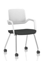 Cosmo Training Chair White Frame Bespoke Colour Seat Quest Mussel