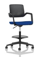 Cosmo Hi Rise Chair Black Frame Bespoke Colour Seat Stevia Blue