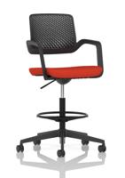 Cosmo Hi Rise Chair Black Frame Bespoke Colour Seat Tabasco Orange