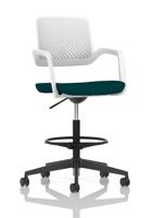 Cosmo Hi Rise Chair White Frame Bespoke Colour Seat Maringa Teal