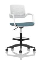 Cosmo Hi Rise Chair White Frame Bespoke Colour Seat Rivet Quench