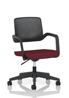 Cosmo Task Operator Chair Black Frame Bespoke Colour Seat Ginseng Chilli