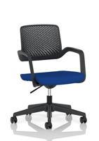 Cosmo Task Operator Chair Black Frame Bespoke Colour Seat Stevia Blue