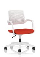 Cosmo Task Operator Chair White Frame Bespoke Colour Seat Tabasco Orange