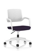 Cosmo Task Operator Chair White Frame Bespoke Colour Seat Tansy Purple