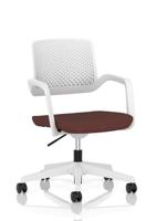 Cosmo Task Operator Chair White Frame Bespoke Colour Seat Rivet Forge