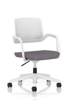 Cosmo Task Operator Chair White Frame Bespoke Colour Seat Rivet Fuse