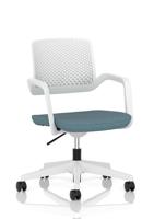 Cosmo Task Operator Chair White Frame Bespoke Colour Seat Rivet Quench