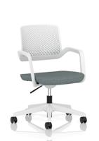 Cosmo Task Operator Chair White Frame Bespoke Colour Seat Rivet Tensile