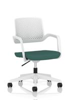 Cosmo Task Operator Chair White Frame Bespoke Colour Seat Quest Kelp