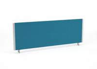 Impulse/Evolve Plus Bench Screen 1200 Silver Frame Bespoke Maringa Teal Fabric