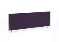 Impulse/Evolve Plus Bench Screen 1200 Silver Frame Bespoke Tansy Purple Fabric