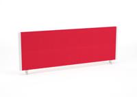 Impulse/Evolve Plus Bench Screen 1200 White Frame Bespoke Bergamot Cherry Fabric