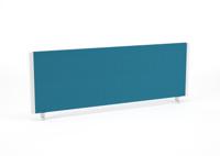 Impulse/Evolve Plus Bench Screen 1200 White Frame Bespoke Maringa Teal Fabric