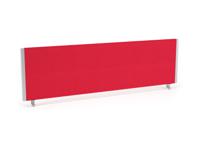 Impulse/Evolve Plus Bench Screen 1400 Silver Frame Bespoke Bergamot Cherry Fabric