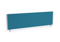 Impulse/Evolve Plus Bench Screen 1400 Silver Frame Bespoke Maringa Teal Fabric