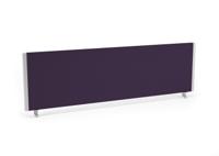 Impulse/Evolve Plus Bench Screen 1400 Silver Frame Bespoke Tansy Purple Fabric