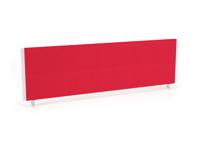 Impulse/Evolve Plus Bench Screen 1400 White Frame Bespoke Bergamot Cherry Fabric