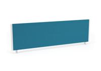 Impulse/Evolve Plus Bench Screen 1400 White Frame Bespoke Maringa Teal Fabric