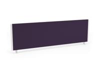 Impulse/Evolve Plus Bench Screen 1400 White Frame Bespoke Tansy Purple Fabric