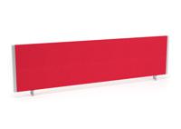 Impulse/Evolve Plus Bench Screen 1600 Silver Frame Bespoke Bergamot Cherry Fabric