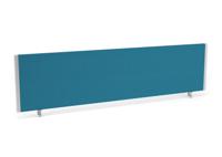 Impulse/Evolve Plus Bench Screen 1600 Silver Frame Bespoke Maringa Teal Fabric