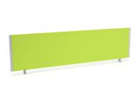 Impulse/Evolve Plus Bench Screen 1600 Silver Frame Bespoke Myrrh Green Fabric