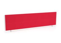 Impulse/Evolve Plus Bench Screen 1600 White Frame Bespoke Bergamot Cherry Fabric