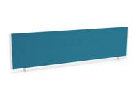 Impulse/Evolve Plus Bench Screen 1600 White Frame Bespoke Maringa Teal Fabric