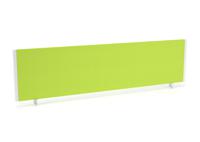Impulse/Evolve Plus Bench Screen 1600 White Frame Bespoke Myrrh Green Fabric