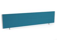 Impulse/Evolve Plus Bench Screen 1800 Silver Frame Bespoke Maringa Teal Fabric