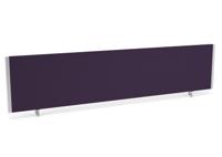 Impulse/Evolve Plus Bench Screen 1800 Silver Frame Bespoke Tansy Purple Fabric