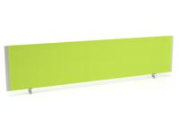 Impulse/Evolve Plus Bench Screen 1800 Silver Frame Bespoke Myrrh Green Fabric