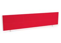 Impulse/Evolve Plus Bench Screen 1800 White Frame Bespoke Bergamot Cherry Fabric