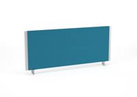 Impulse/Evolve Plus Bench Screen 1000 Silver Frame Bespoke Maringa Teal Fabric