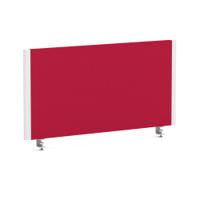 Impulse/Evolve Plus Bench Screen 800 White Frame Bespoke Bergamot Cherry Fabric