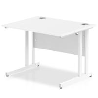 Impulse 1000 x 800mm Straight Desk White Top White Cantilever Leg MI002190