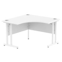 Dynamic Impulse 1200mm Corner Desk White Top White Cantilever Leg MI002389