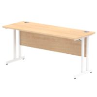 Impulse 1600 x 600mm Straight Desk Maple Top White Cantilever Leg MI002429