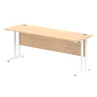 Impulse 1800 x 600mm Straight Desk Maple Top White Cantilever Leg MI002430