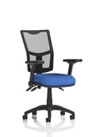 Eclipse Plus III Lever Task Operator Chair Mesh Back With Height Adjustable And Folding Arms Blue