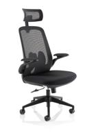 Sigma Executive Mesh Back Office Chair Fabric Seat Black With Folding Arms - OP000320