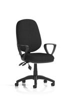Eclipse Plus II Lever Task Operator Chair With Pump Lumbar With Loop Arms Black