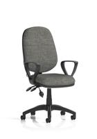 Eclipse Plus II Lever Task Operator Chair With Pump Lumbar With Loop Arms Charcoal