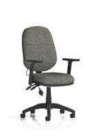 Eclipse Plus II Lever Task Operator Chair With Pump Lumbar With Height Adjustable Arms Charcoal