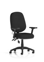 Eclipse Plus II Lever Task Operator Chair With Pump Lumbar With Height Adjustable And Folding Arms Black