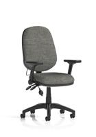 Eclipse Plus II Lever Task Operator Chair With Pump Lumbar With Height Adjustable And Folding Arms Charcoal